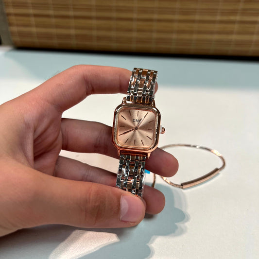 Rose Gold Watch with Bracelet