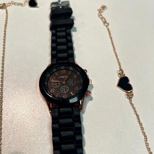 Black Watch with JEwellery