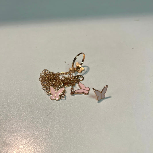 Butterfly chain Earring and Ring Pack