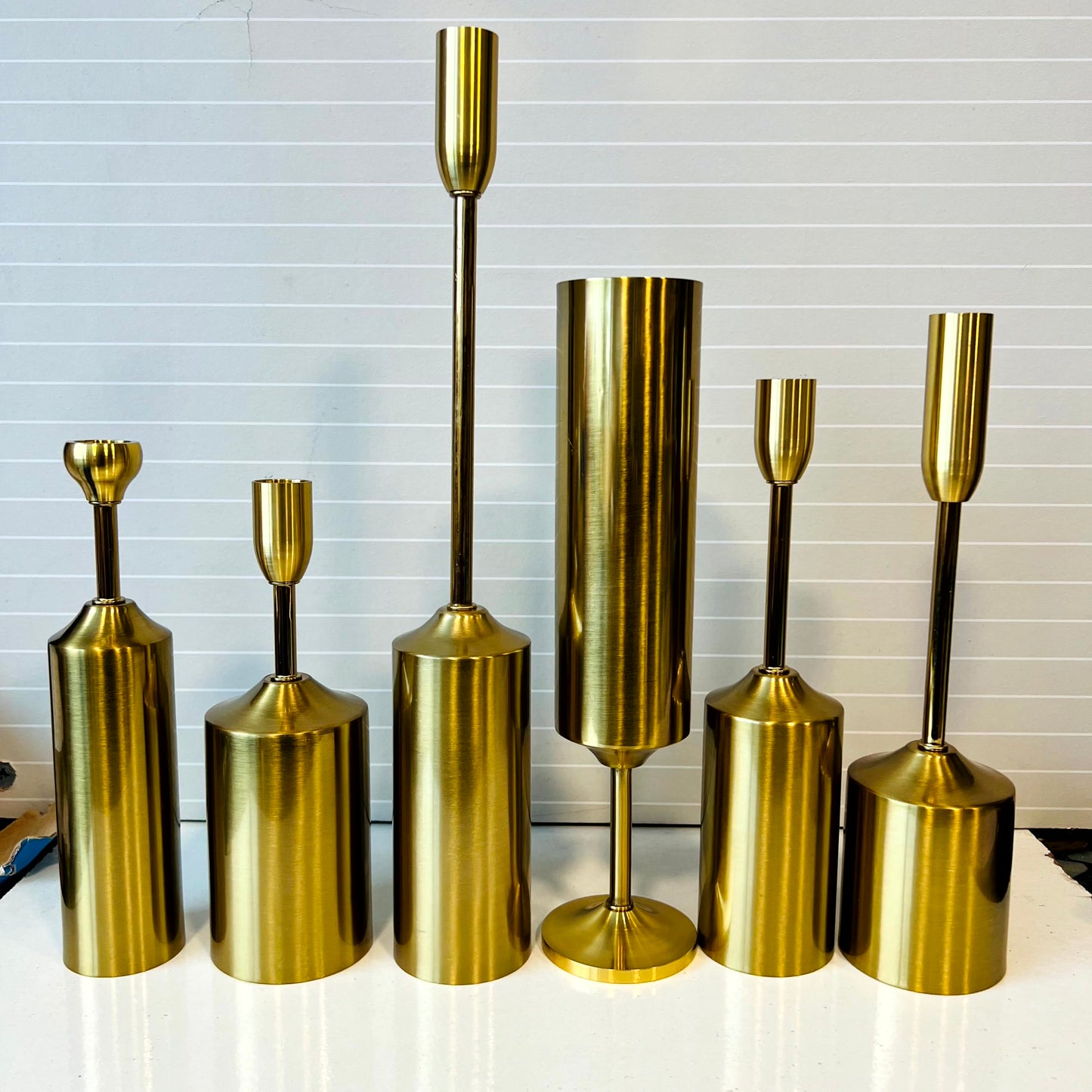 6 pcs Candle Stand Set Golden 31230