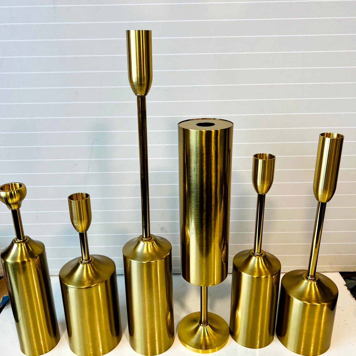 6 pcs Candle Stand Set Golden 31230