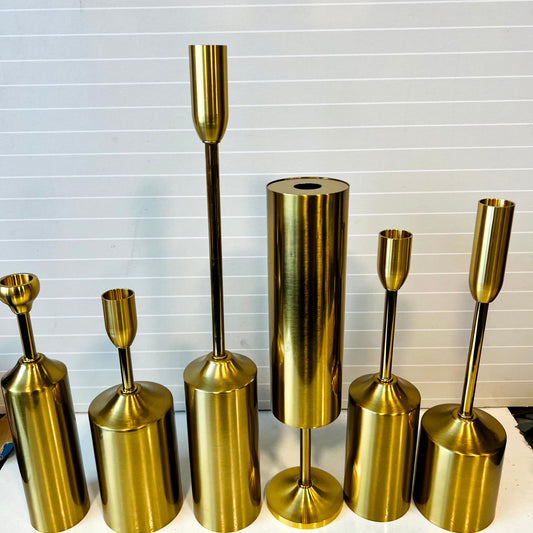 6 pcs Candle Stand Set Golden 31230