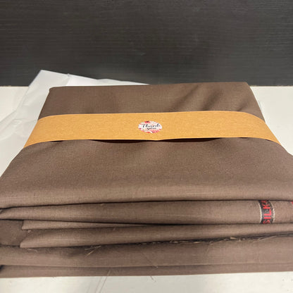 Men’s Classic Unstitched Fabric – 4 Meter Superior Quality Brown Shade