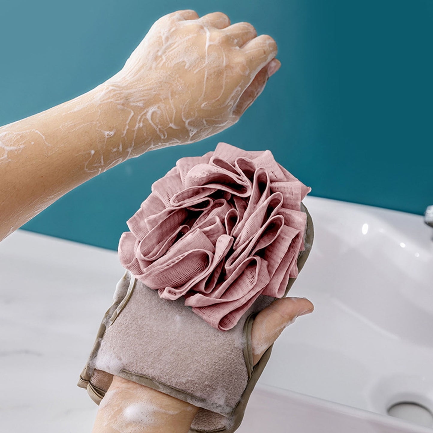 Exfoliating Bath Towel Glove - Cute Kite Print Body Scrub Mitt