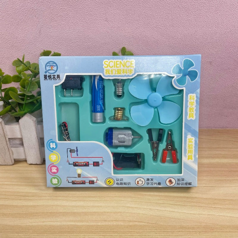 School Student Circuit Science Experiment Kit Fan Light Bulb Electromagnetic Effect Experiment Device DIY Educational