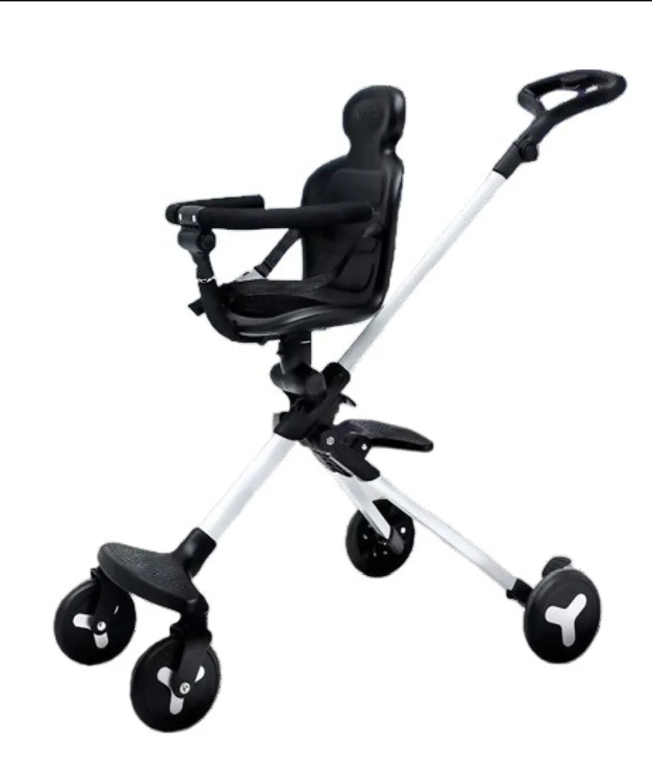 Baby Stroller, Foldable Four-Wheeled Child Stroller With Sun Shade