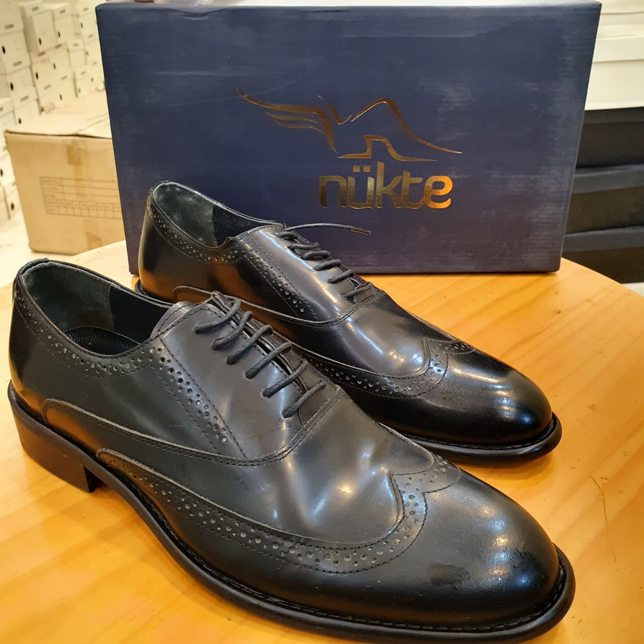 Sepals Hand made Turkish Classic Black Leather Shoes ART009