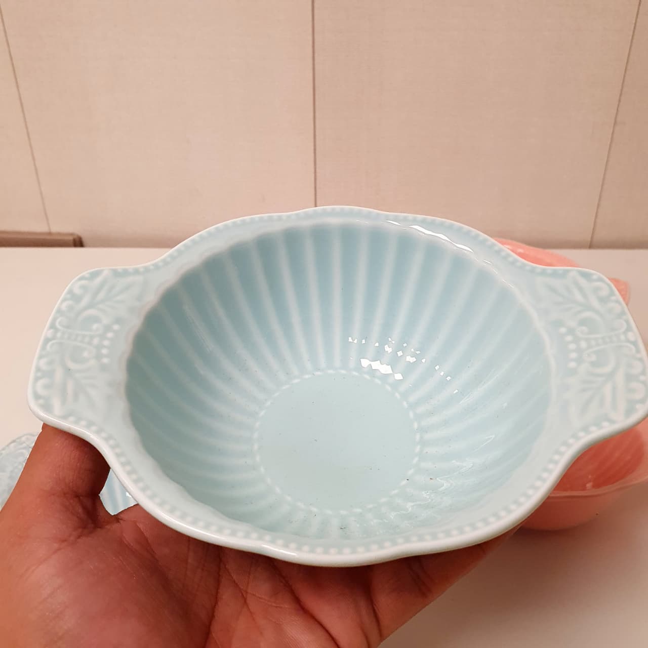 Blue Bowl Ceramic Handle Style, 15843