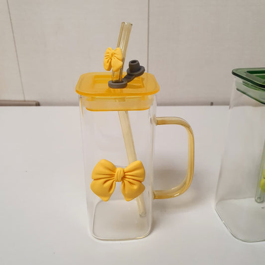 Juice Serving Glass mug With Straw , 13332