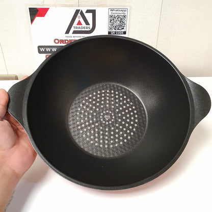 ILO Korean Die Cast Aluminum Non Stick Cookware Set  28cm Frypan, Grill Pan & Wok (3-Piece)
