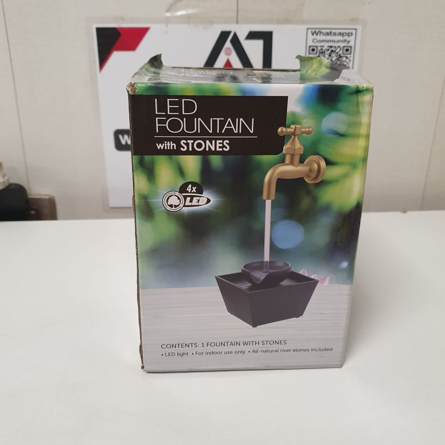 Led Water Fountain With Stones Pod, 1