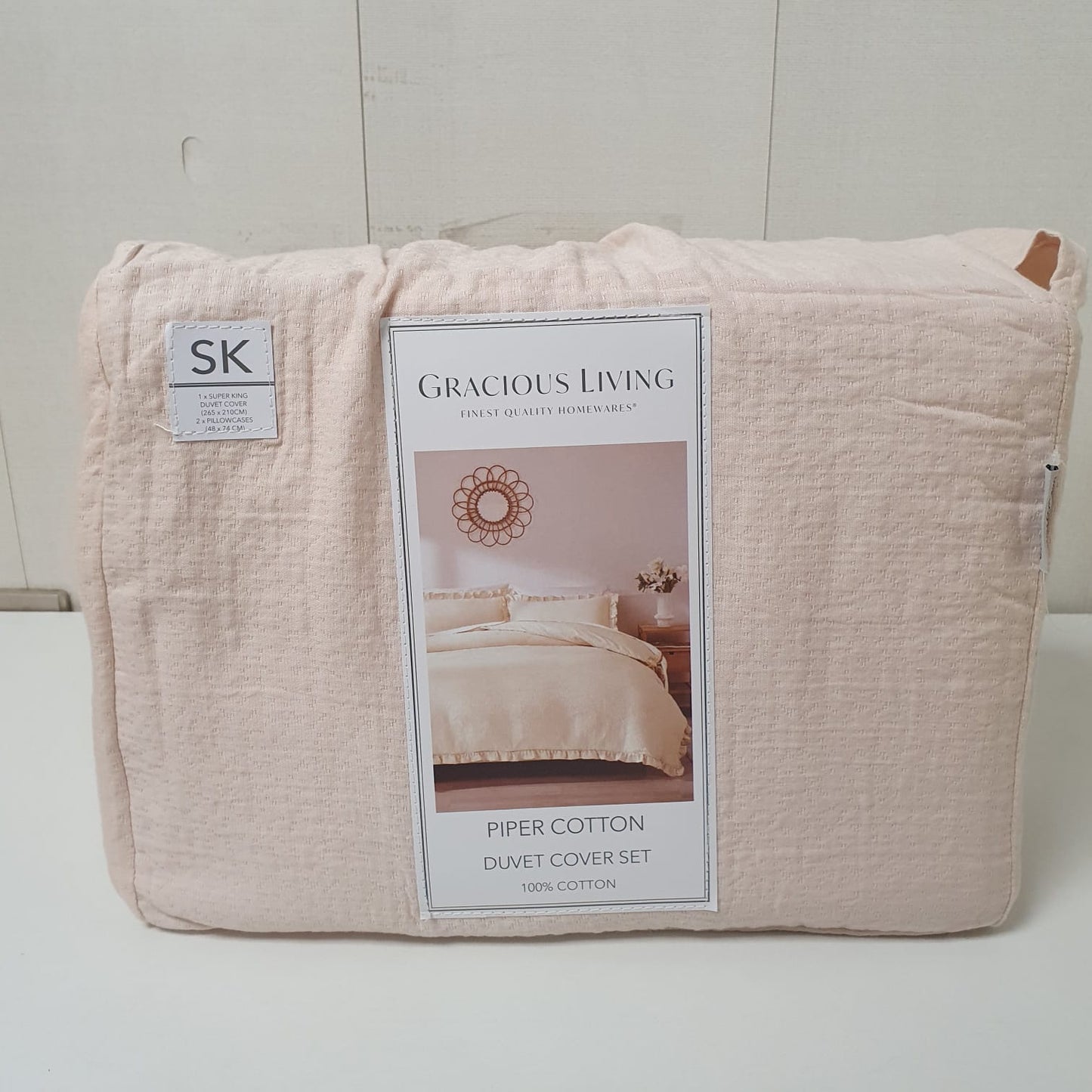 Gracious Living Piper Coton Duver Set Pink , 1