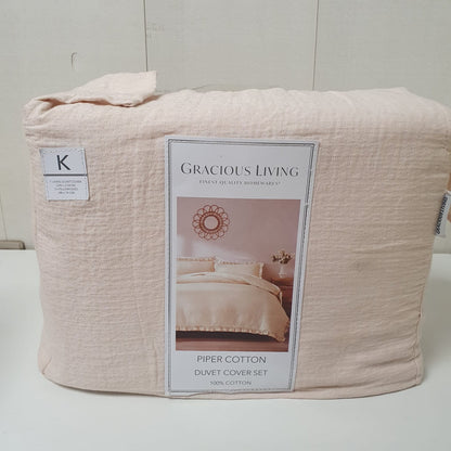 Gracious Living Piper Coton Duver Set Pink , 1