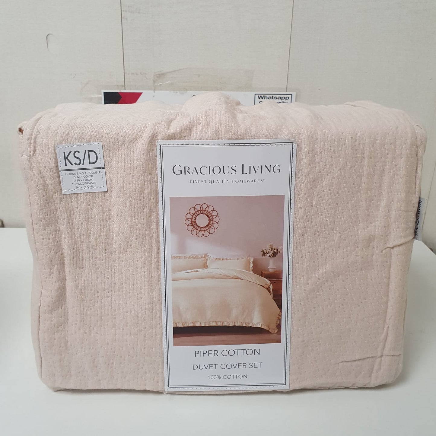 Gracious Living Piper Coton Duver Set Pink , 1