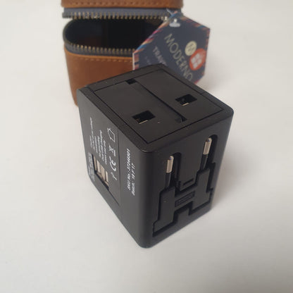 Travel Adapter With Leather Pouch , 756665