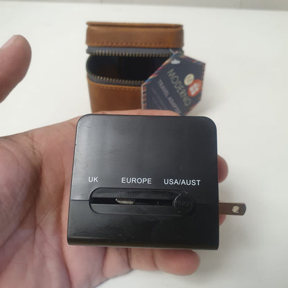 Travel Adapter With Leather Pouch , 756665