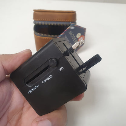 Travel Adapter With Leather Pouch , 756665