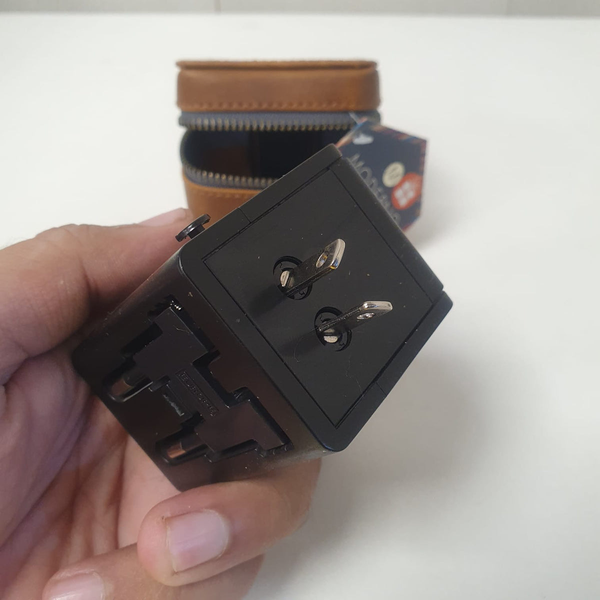 Travel Adapter With Leather Pouch , 756665
