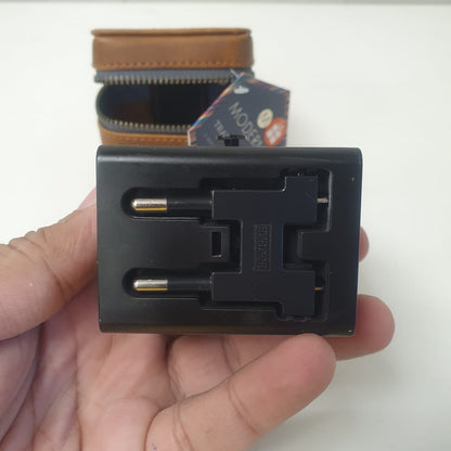 Travel Adapter With Leather Pouch , 756665