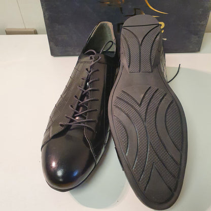 Black Check Style Hand Made Turkish Shoes Art # 0046