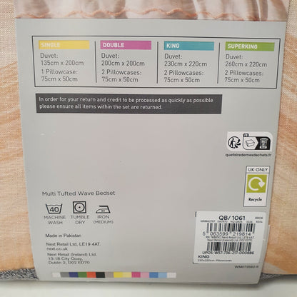 Next branded Single Multi Tufted Wave Bedset - 100% Cotton