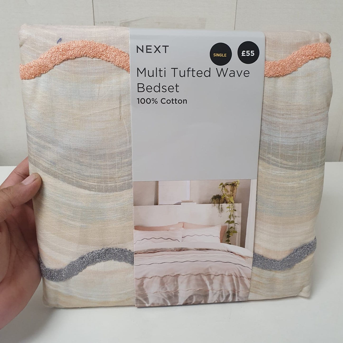 Next branded Single Multi Tufted Wave Bedset - 100% Cotton