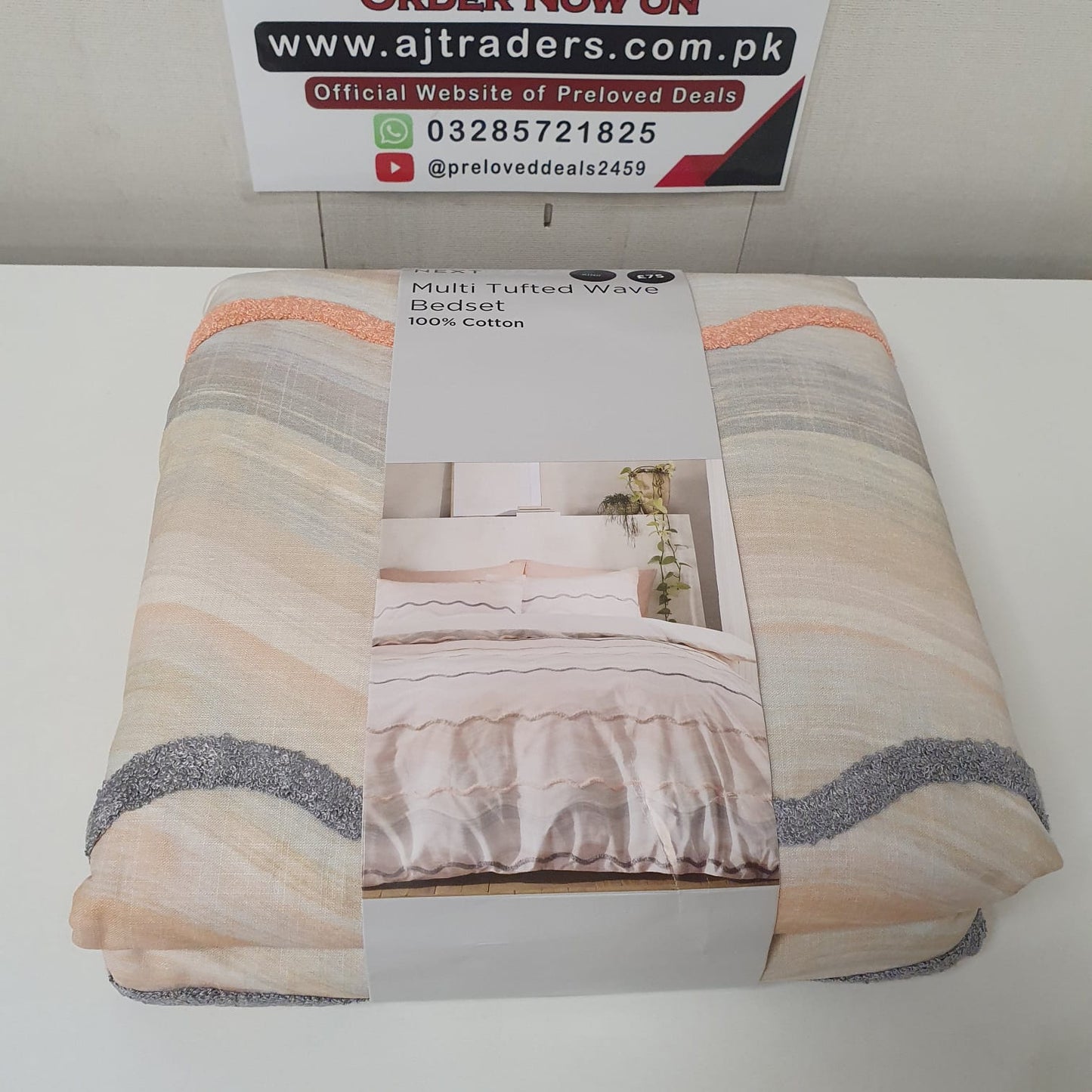 Next branded Single Multi Tufted Wave Bedset - 100% Cotton