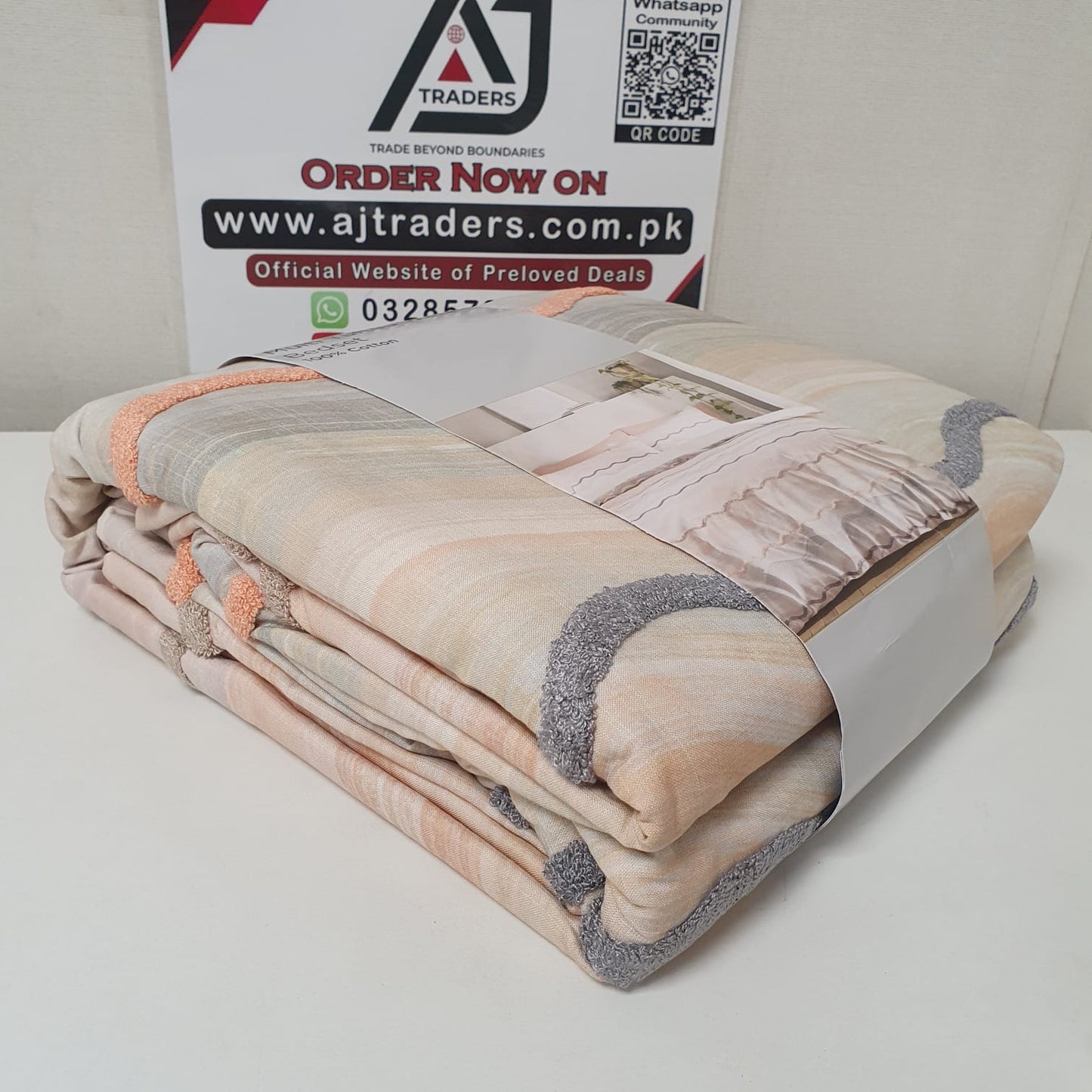 Next branded King Size Multi Tufted Wave 100% Cotton Bedset