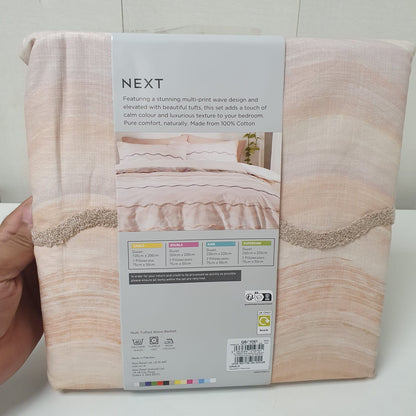 Next branded King Size Multi Tufted Wave 100% Cotton Bedset