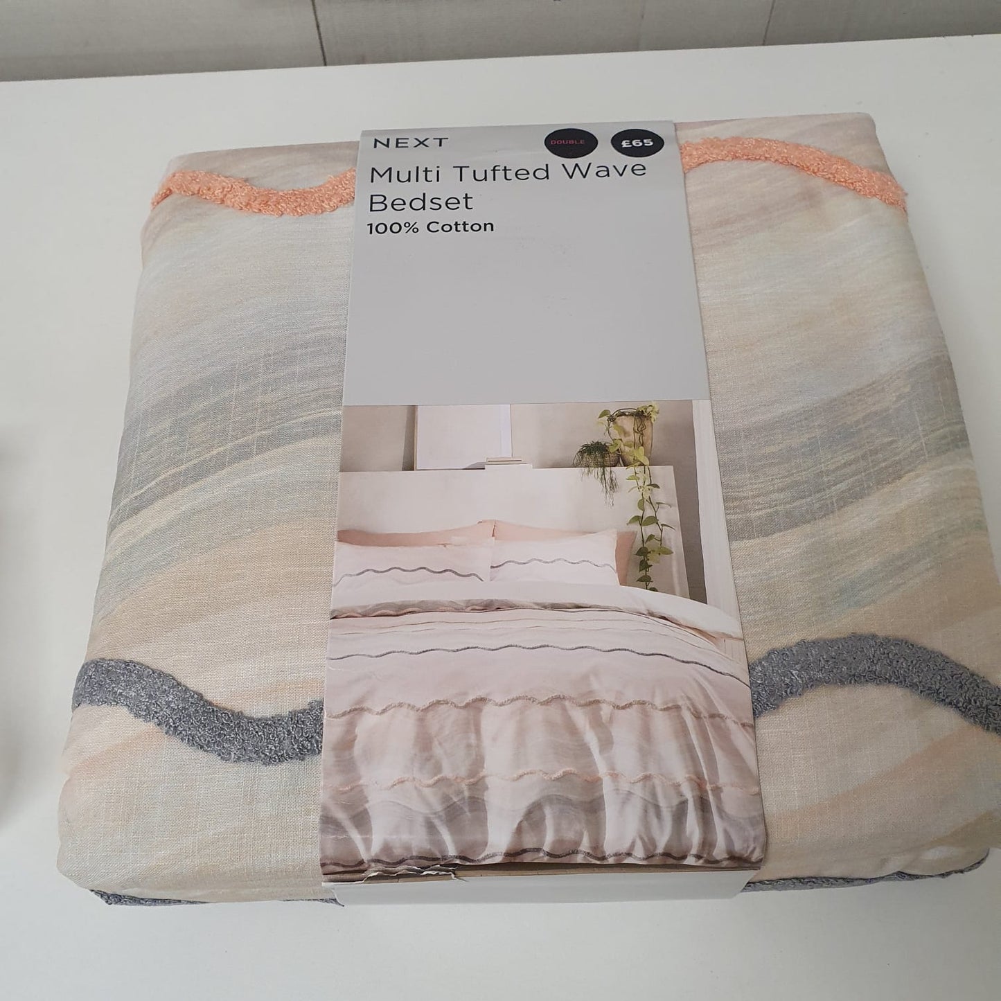 Next branded Multi Tufted Wave Double Bedset - Duvet & Pillowcase Set