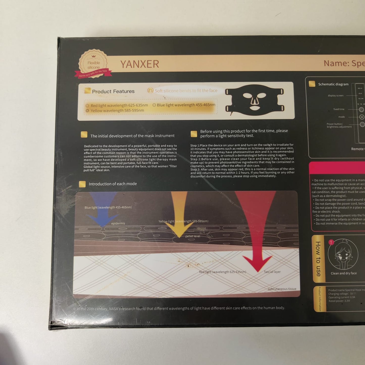 YANXER LED Light Therapy Face Mask
