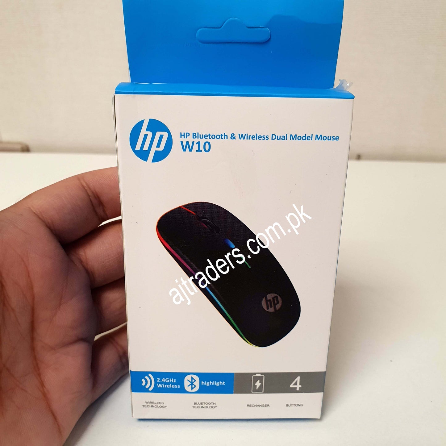 HP black W10 Mouse RGB light, 21510
