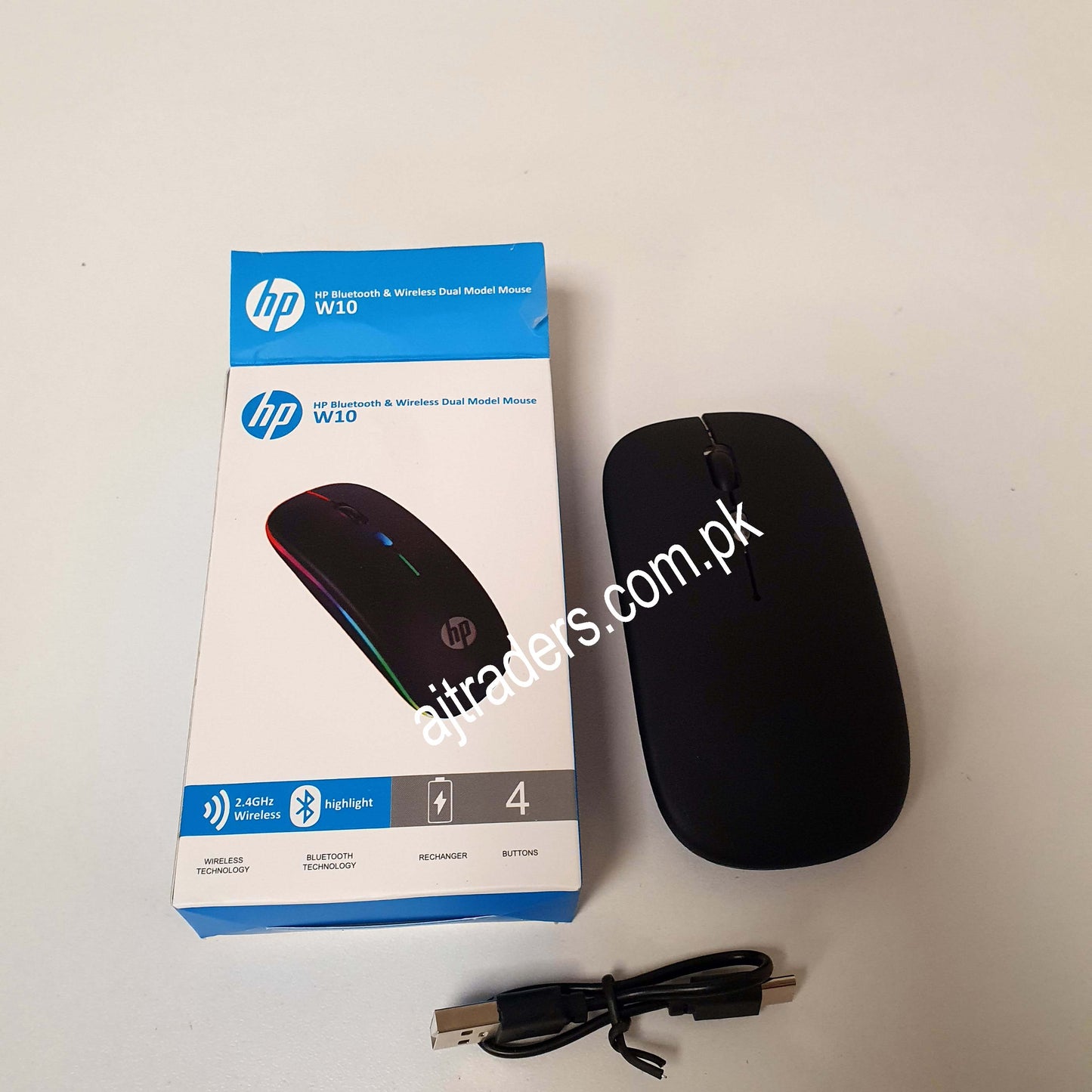 HP black W10 Mouse RGB light, 21510