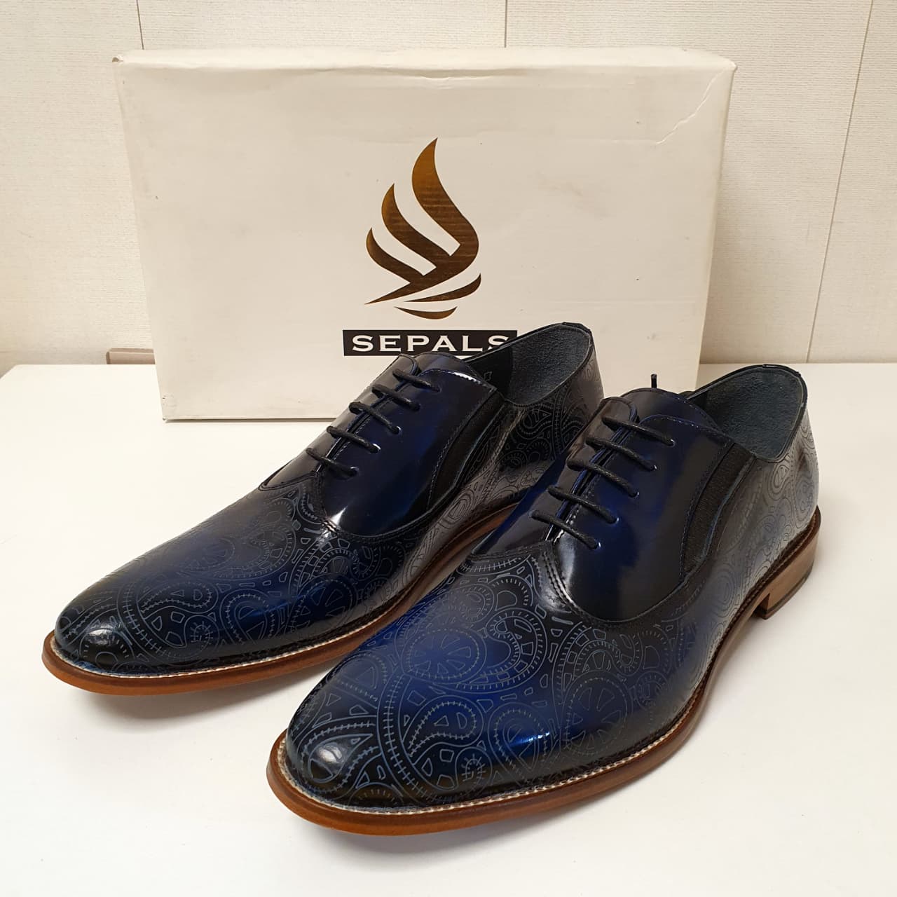 Hand Made Turkish Shoes by Sepals Blue Art # 53, 132950