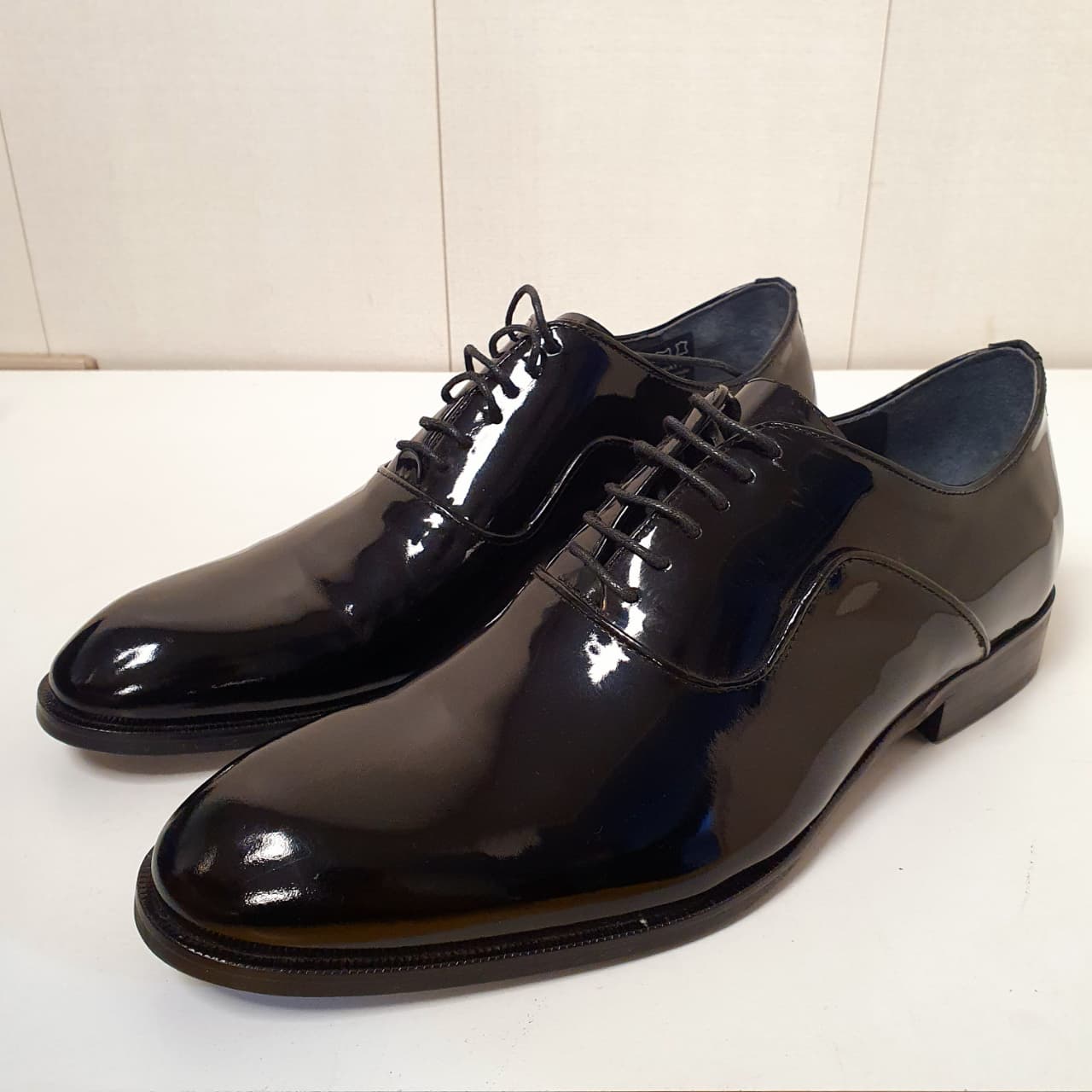 Black Leather Hand Made Shoes Shine Turkish Sepals Art # 77, 12950