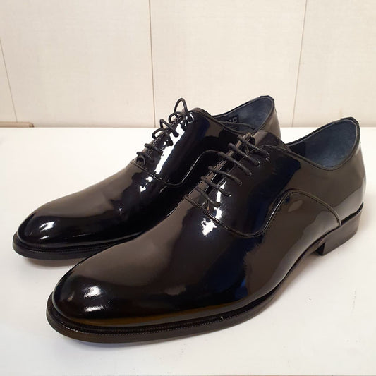 Black Leather Hand Made Shoes Shine Turkish Sepals Art # 77, 12950