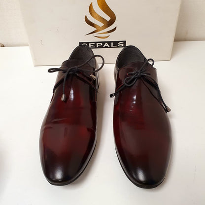 Maroon Plain hand Made Shoes Turkish Leather by Seapals Art # 78 , 12950