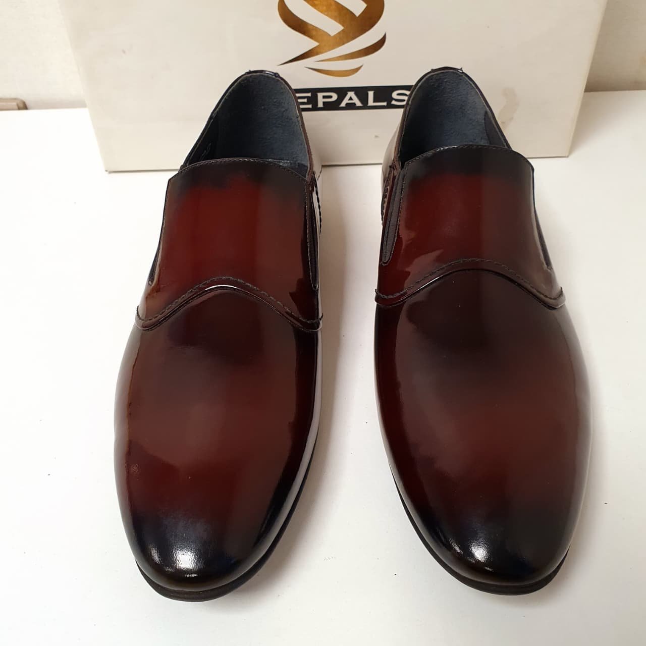 Maroon Leather Hand made Shoes by Turkish Seapals Art # 79, 12950