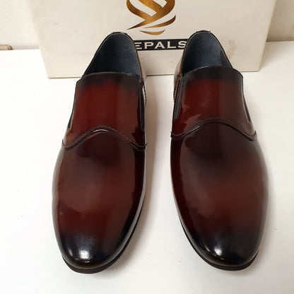 Maroon Leather Hand made Shoes by Turkish Seapals Art # 79, 12950