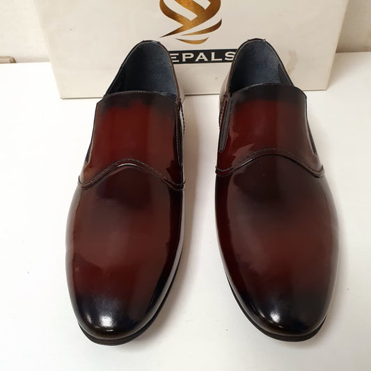 Maroon Leather Hand made Shoes by Turkish Seapals Art # 79, 12950