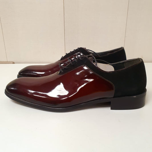 Hand Made Shoes Leather Maroon Black Back Art # 83 , 12950