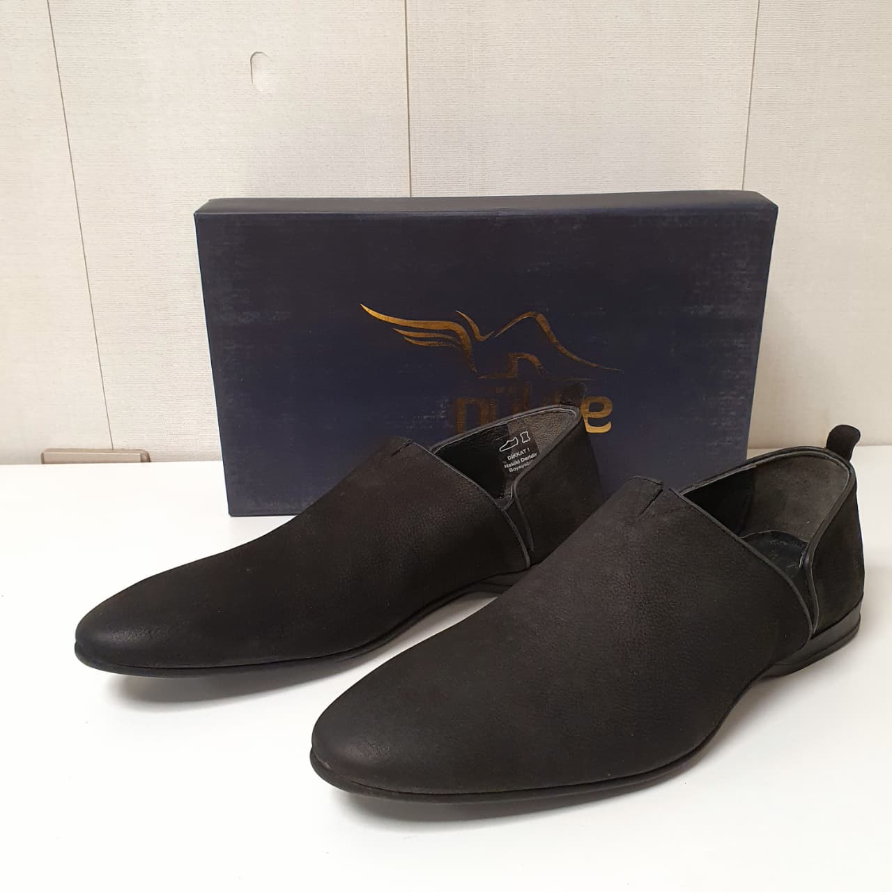Hand Made Turkish Leather Black Shoes Art#0092
