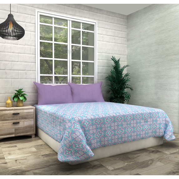 Etavoni Home Boxed Pack Bed sheet Grrn Purple, 4