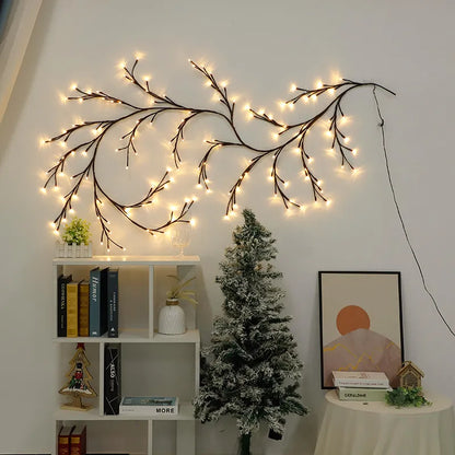 Warm White LED Branch Vine String Lights - Cozy Ambient Decor
