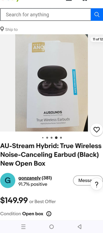 AU sound hybrid noise canceling earbuds original