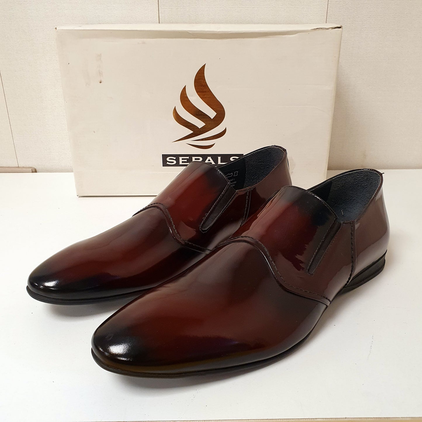 Maroon Leather Hand made Shoes by Turkish Seapals Art # 79, 12950