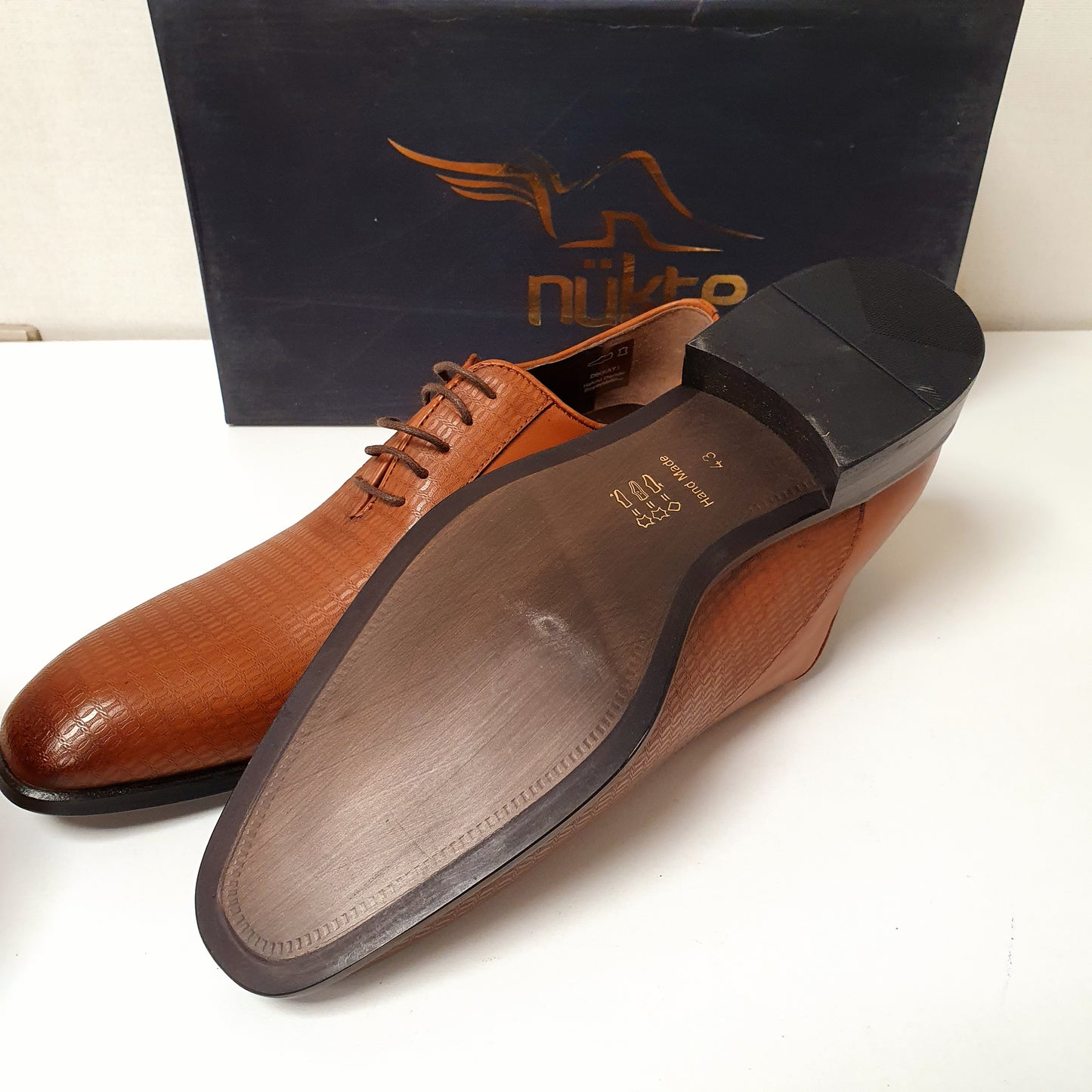 Hand Made Nukte Shoes Leather Brown Art # 73, 12950