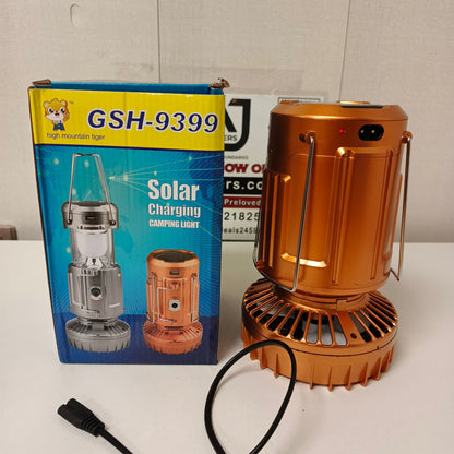 Solar Rechargeable Light + Fan Model GSH 9399