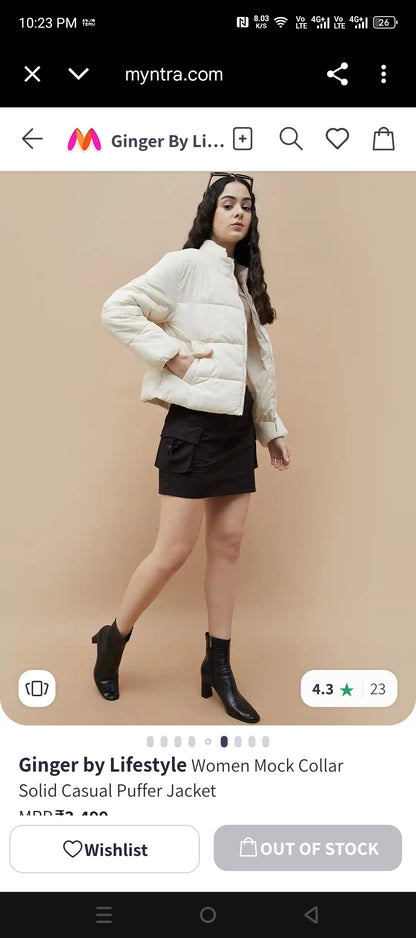 Fashion ladies paded puffy jacket medium to large size