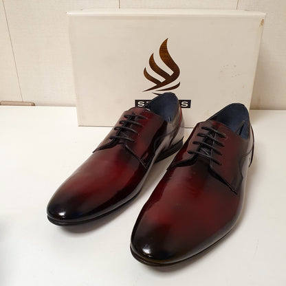 Seapals Maroon Black Leather Hand made Shoes Art # 71, 12950